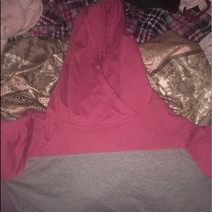 pink and grey hoodie